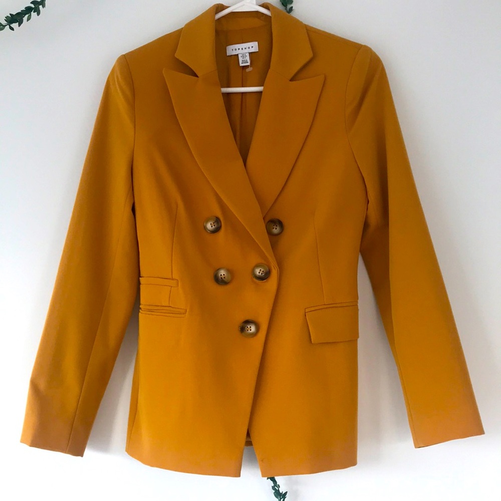TOPSHOP mustard yellow blazer